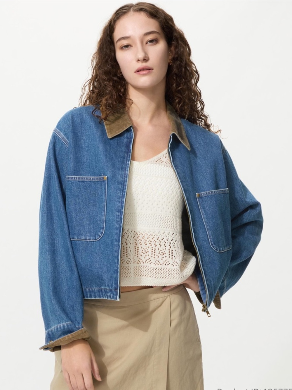 Uniqlo Zip Up Short Jacket - Blue - NWOT